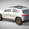 White Mercedes SUV With Black Roof Brown Wheels And Modern Design
