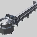 Efficient Industrial Conveyor System with Long Belt and Circular Tank for Material Handling