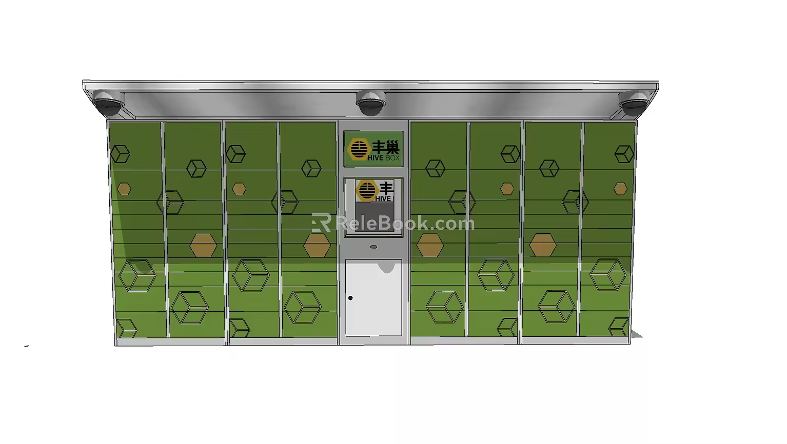 Modern self-service smart express box beehive express box 3d model