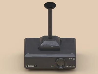 Black Electronic Device With Antenna Knob And Base Controls For Professional Use 3d model