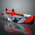 Modern Orange And White Gun With Tactical Scope And Sleek Design 3d model