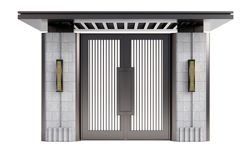 New Chinese Style Gate Courtyard Gate 3d model