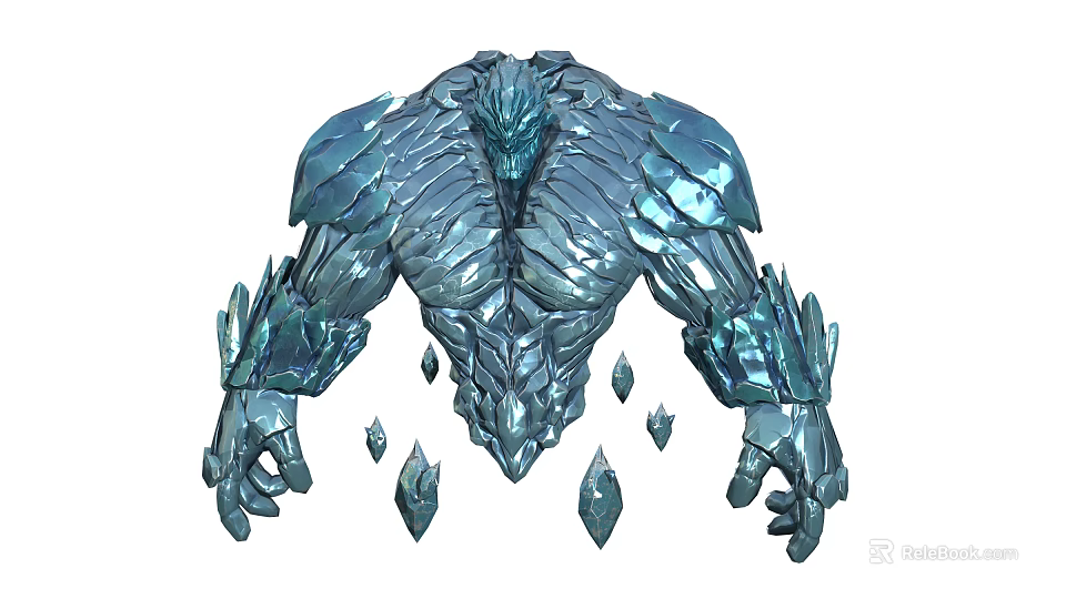 Crystal Armored Creature With Intricate Crystalline Body And Floating Shards In Mythical Form 3d model 
