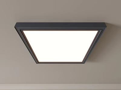 Modern Minimalist Square Ceiling Light With White LED Panel And Black Frame For Home 3d model