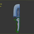 Decorative Kitchen Knife Featuring Carved Stainless Steel Blade And Red Wooden Floral Handle