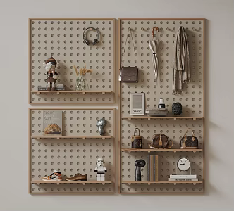 Modern Hanger Hole Board Hanger Coat Rack Coat Hook Decoration Hanger Storage Rack 3d model