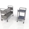 Metal Utility Carts With Multiple Shelves And Rolling Wheels For Storage Use 3d model