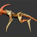 Game and Movie Character 3D Model With Red Horns Multiple Legs And Spiky Bony Structure