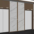 Two Modern Elevators With Marble Walls Floor Indicators 18F 16F Interior 3d model