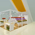 Modern Flower Shop Interior With Colorful Fresh Flowers Display Shelves And Wooden Counter