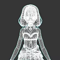 Anime Style Game Character With Silver White Short Hair Double Braids And Blue Eyes