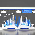 University of Life Themed Photo Spot With Open Book 3D City Skyline And Cloud Decorations