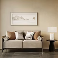 New Chinese-style Double Sofa Multi-person Sofa Solid Wood Sofa 3d model