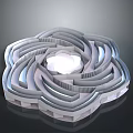 Modern Flower Shaped Decorative Household Lamp With Spiral Layered Design And Central Light