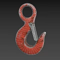 Red Industrial Lifting Hook With Safety Latch For Heavy Duty Operations