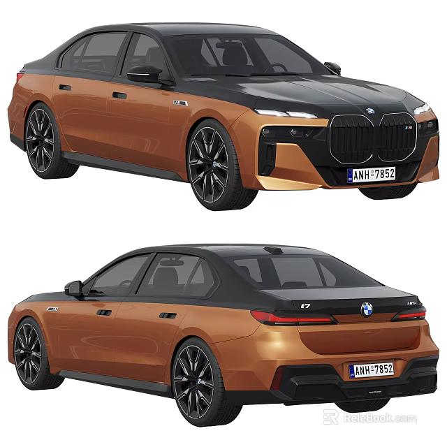 BMW Car Two Tone Color Front And Rear Views 3d model 