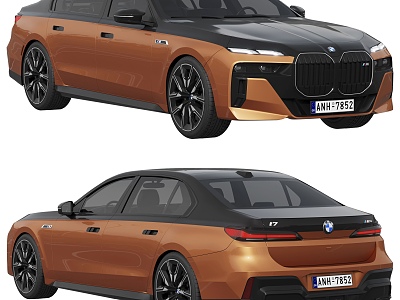 BMW Electric Car Sedan BMW i7 M70 3d model