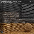 Black And Brown Brick Wall With Various Textures And Woven Basket