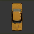Vintage Yellow Rusty Sedan With Worn Exterior And Classic Design