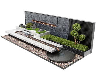 modern landscape wall 3d model