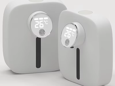 White Square Daily Electrical Appliances With Digital Temperature Display Showing 26℃ And Black Vertical Strip 3d model