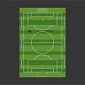 Standard Football Field Architecture With Green Turf White Lines And Goalposts