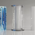 Modern Decorative Columns With Blue Striped Transparent Text And White Plain Designs