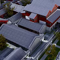 Traditional Chinese Ancient Architecture With Classic Grey Roofs Red Walls And Courtyard Trees