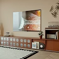 Modern Quiet TV Cabinet Ornaments Combination Recording Machine Floor Lamp 3d model