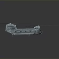 Detailed Large Military Helicopter Model With Black Rotors And Blue Metallic Fuselage