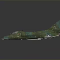 Green Camouflage Military Spacecraft Model Featuring White Star On Wing For Space Exploration