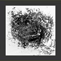 Black and White Mountainous Landscape With Hollow Area And Textured Contrast