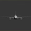 White Passenger Jet Featuring Blue Tail 1000 Logo THALES Branding And Twin Engines