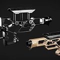 Modern Tactical Rifles Two Different Colors Black And Tan With Rail System And Grip Design