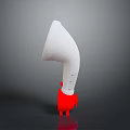 Modern Lighting Combination With White Curved Shade And Red Base Design