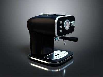 Sleek Black Espresso Coffee Machine With Modern Control Panel And Metal Accents 3d model