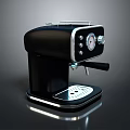 Sleek Black Espresso Coffee Machine With Modern Control Panel And Metal Accents