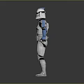 Detailed Clone Trooper Armor With White Blue Design In Standing Pose