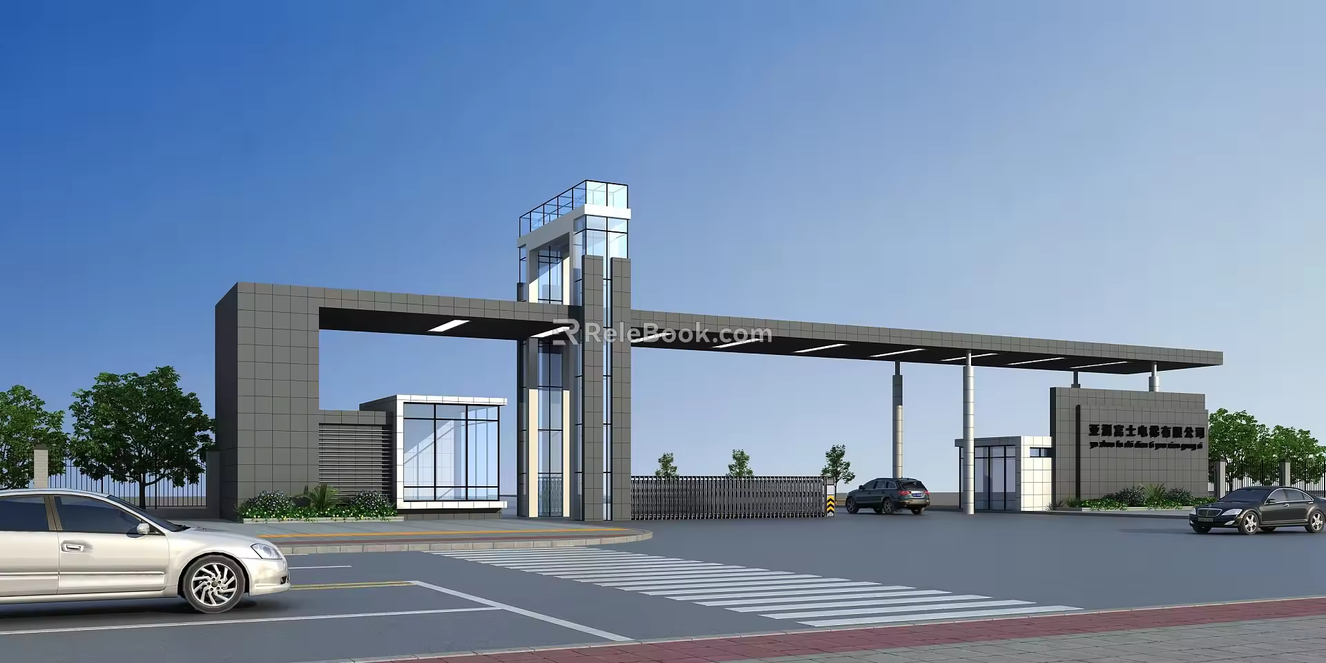 Modern Gate Entrance 3d model