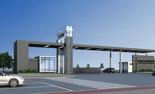 Modern Gate Entrance 3d model