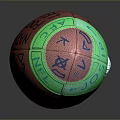 Vibrant Red Green Football With National Football League Text And Star Patterns