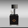 Stylish Bedside Tables With Various Designs Table Lamps And Decorative Details 3d model