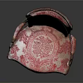 Elegant Accent Chair With Pink And White Floral Pattern Carved Arms And Velvet Upholstery
