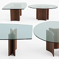 Modern Dining Tables Featuring Rectangular Round Shapes Wooden And Glass Top Designs 3d model