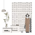 Simple Clothing Exterior Display Window Display Background Wall 3d model