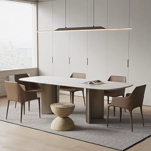 Modern Dining Table Chair Marble Dining Table Stool Chandelier 3d model