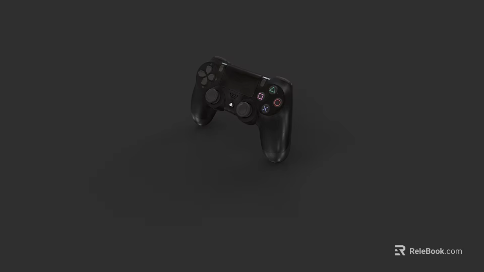 Wireless Black Game Controller For Electronic Gaming With Colorful Action Buttons 3d model 