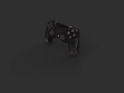 Wireless Black Game Controller For Electronic Gaming With Colorful Action Buttons 3d model