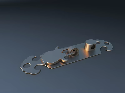 Decorative Metal Handle With Ornate Patterns For Cabinet And Drawer Furniture 3d model