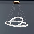 Elegant Modern Double Ring Crystal Chandelier with Transparent Crystals Suspended Design